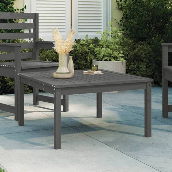 ComfortXL - Table de Salon de Jardin Carrée Grise 82,5cm en Pin Massif, Style Contemporain – ComfortXL Outdoor Living - Image 1