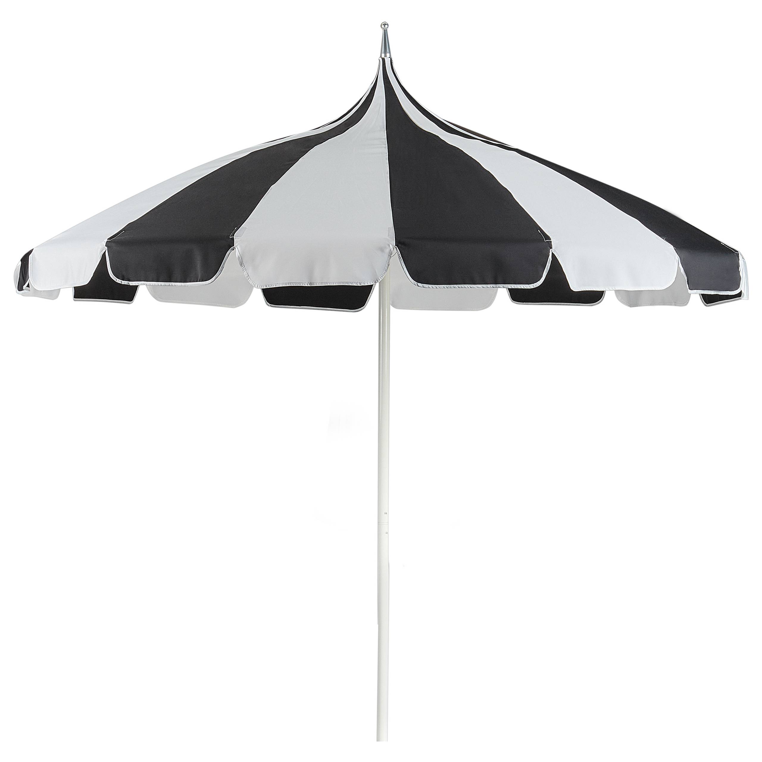 Beliani - Parasol droit Tissu Noir/blanc MINOA - Beliani - Imagen 2