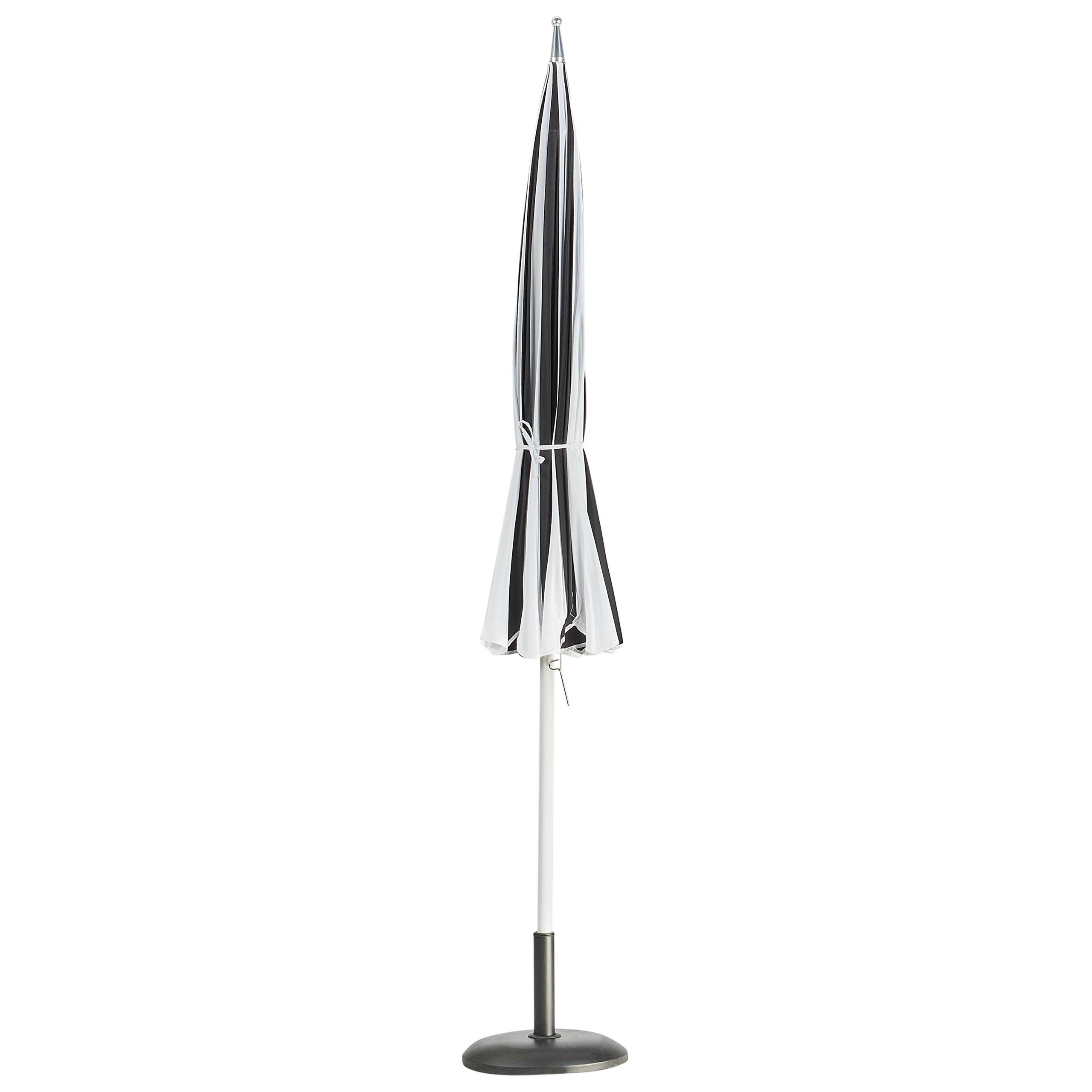 Beliani - Parasol droit Tissu Noir/blanc MINOA - Beliani - Imagen 5