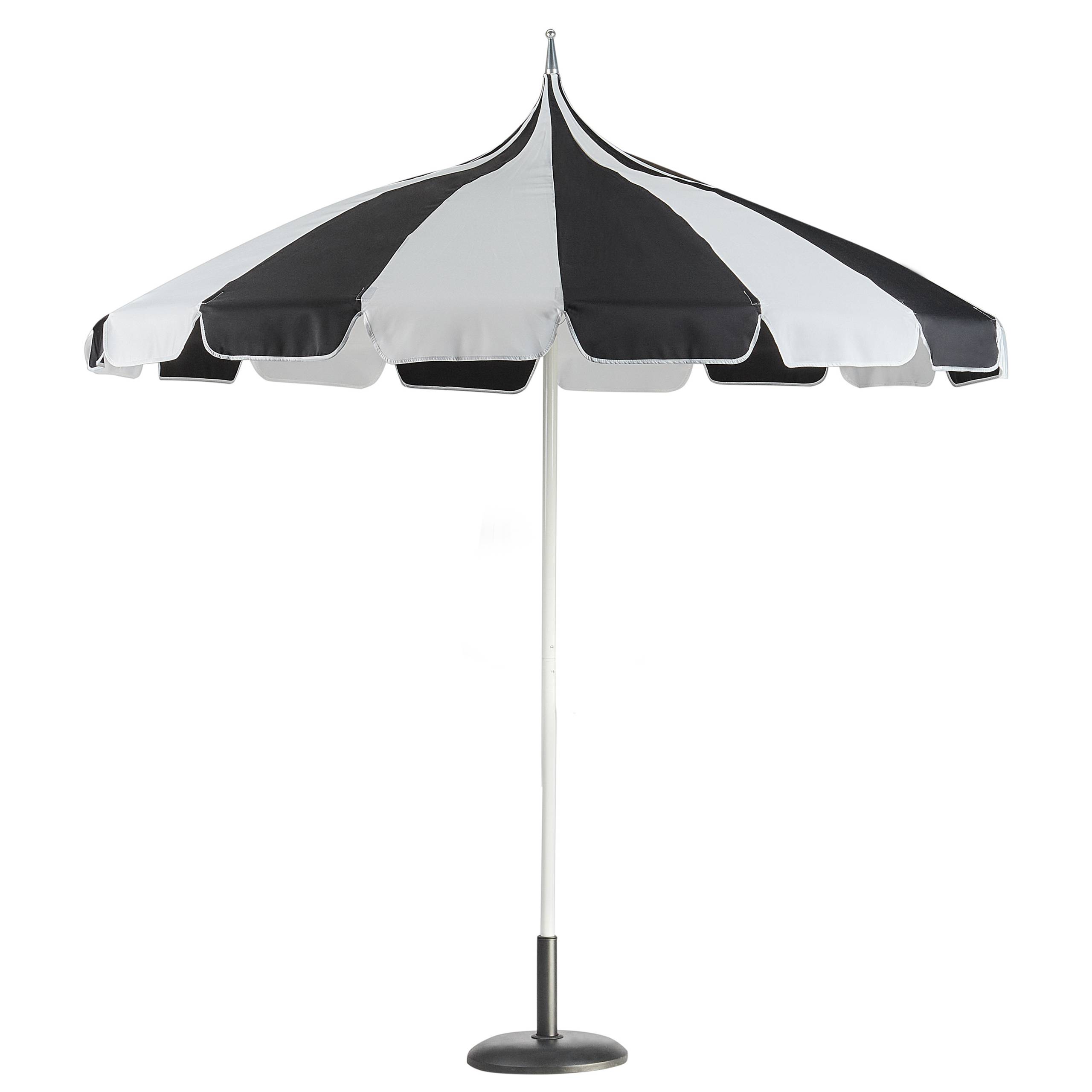 Beliani - Parasol droit Tissu Noir/blanc MINOA - Beliani - Imagen 4