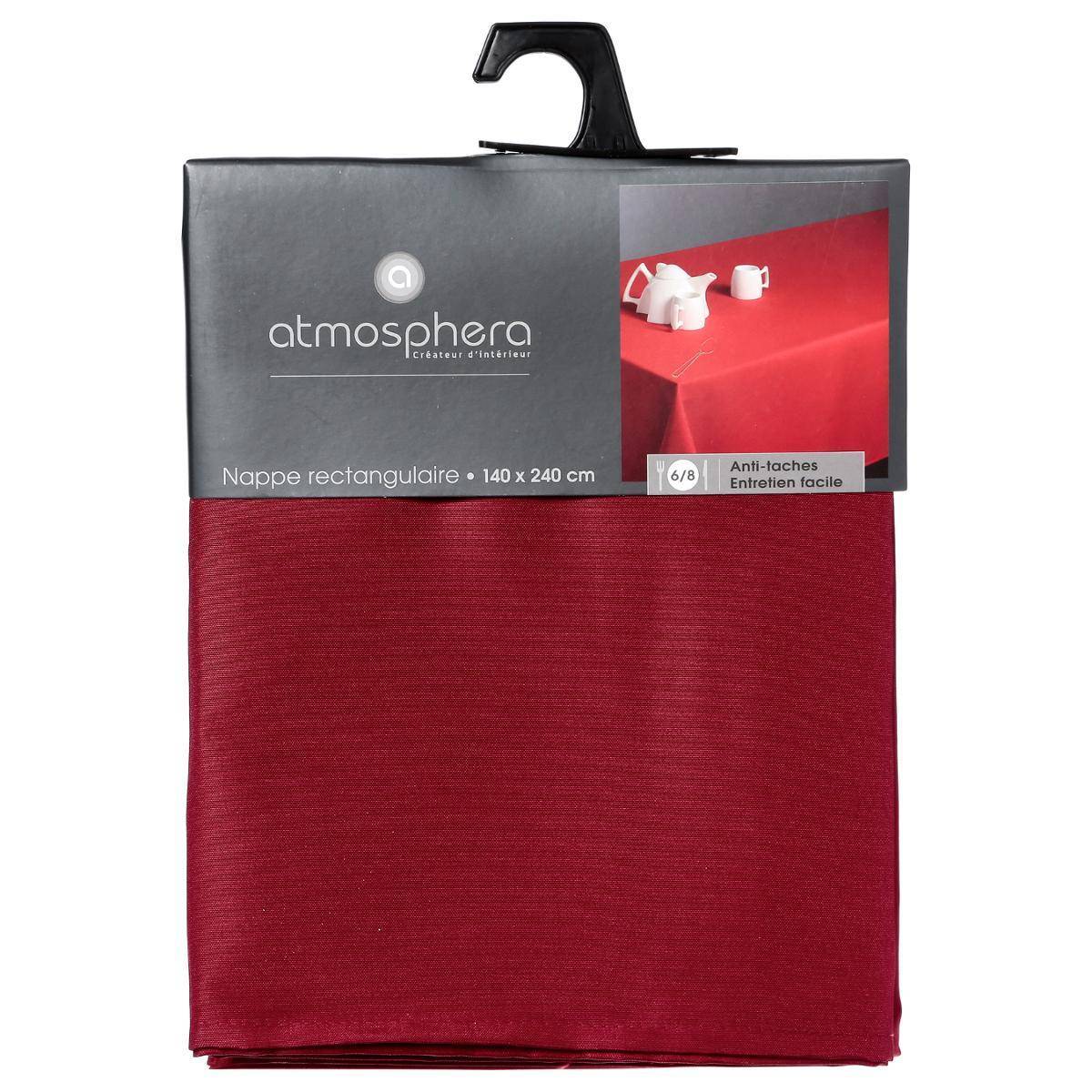 Atmosphera - Nappe anti-tâche rouge 140x240cm - Atmosphera Créateur d'intérieur - Imagen 2