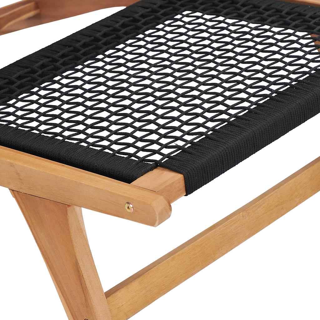 Vidaxl - Chaise longue avec repose-pied Bois de teck solide et corde vidaXL 49368 - Imagen 5
