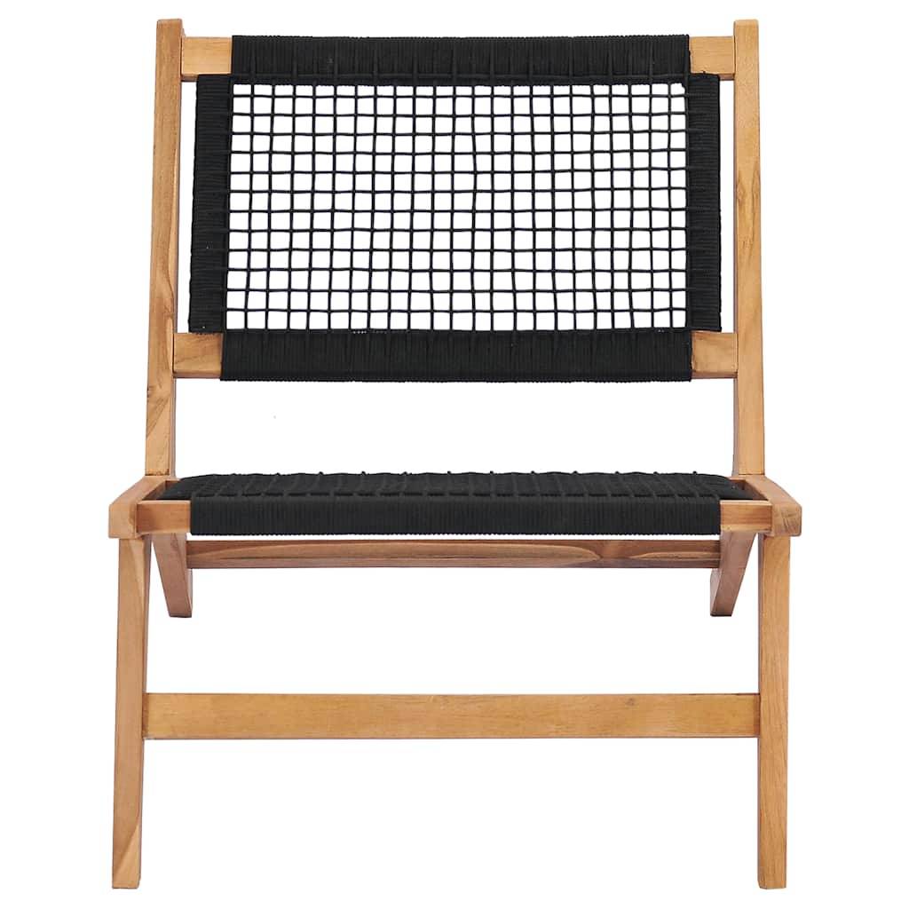 Vidaxl - Chaise longue avec repose-pied Bois de teck solide et corde vidaXL 49368 - Imagen 7