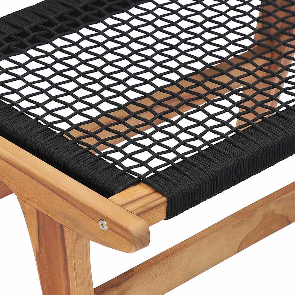 Vidaxl - Chaise longue avec repose-pied Bois de teck solide et corde vidaXL 49368 - Imagen 6