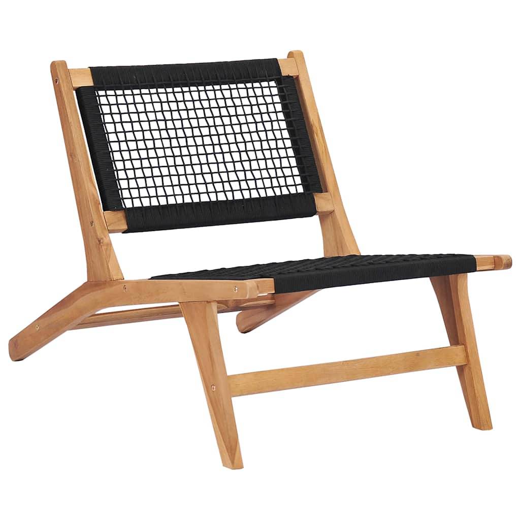 Vidaxl - Chaise longue avec repose-pied Bois de teck solide et corde vidaXL 49368 - Imagen 8