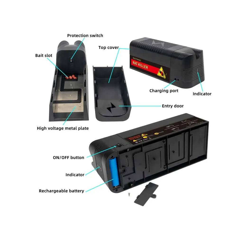 Piège à souris électrique USB - 2500V - 30 chocs par recharge - Image 7
