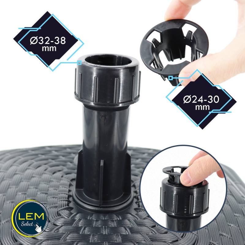 Lem Select - Pied de parasol effet tressé Anthracite - Imagen 2