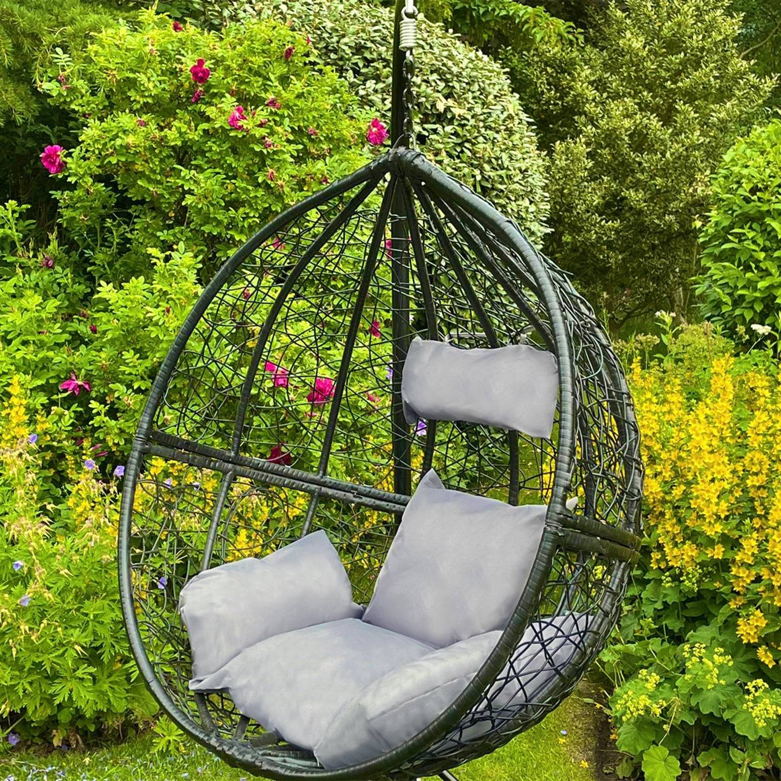 Monstershop - Chaise Suspendue en Rotin Noir x 2 - Imagen 4