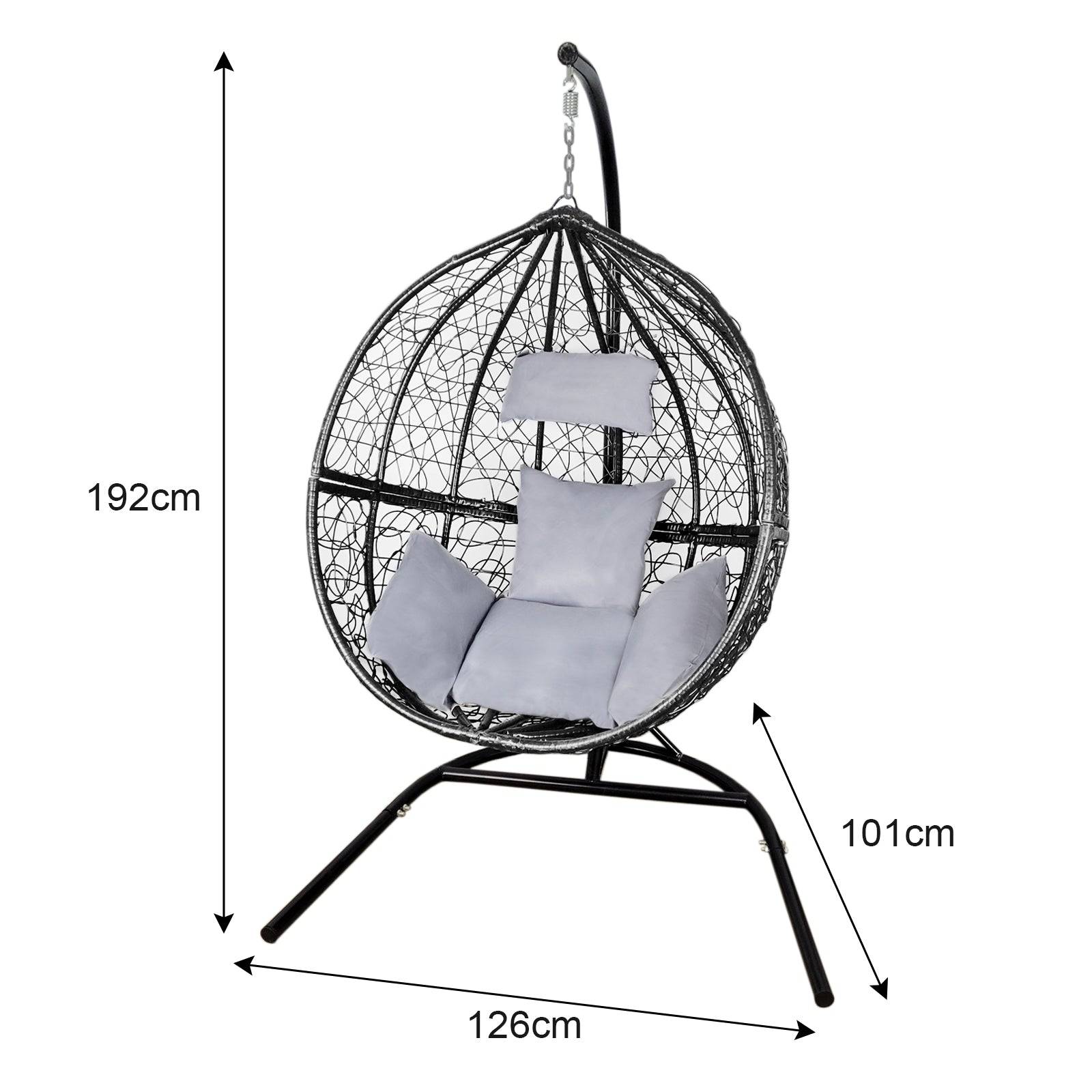 Monstershop - Chaise Suspendue en Rotin Noir x 2 - Imagen 5