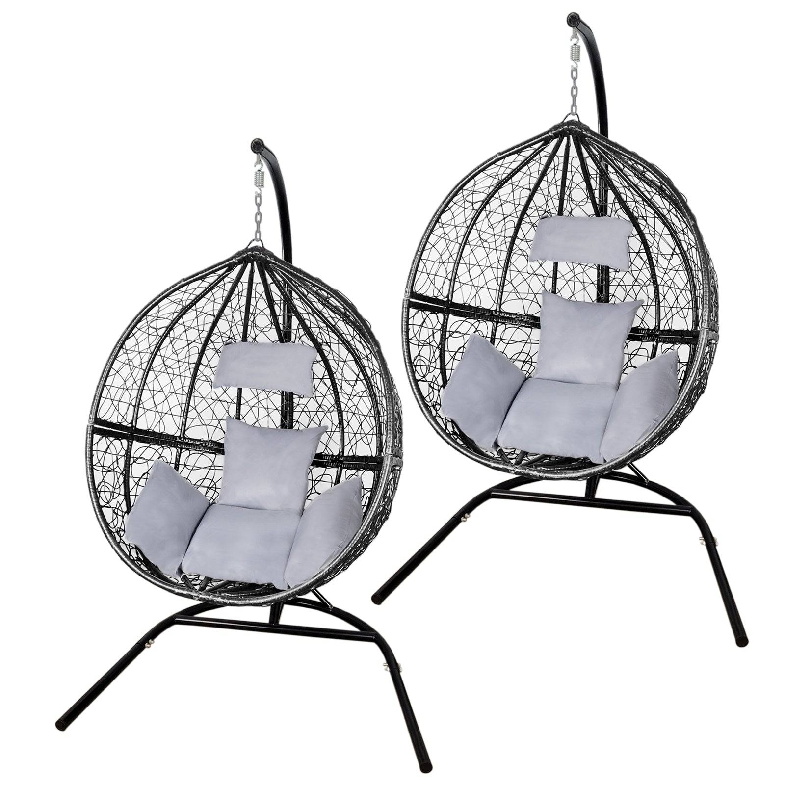 Monstershop - Chaise Suspendue en Rotin Noir x 2 - Imagen 1