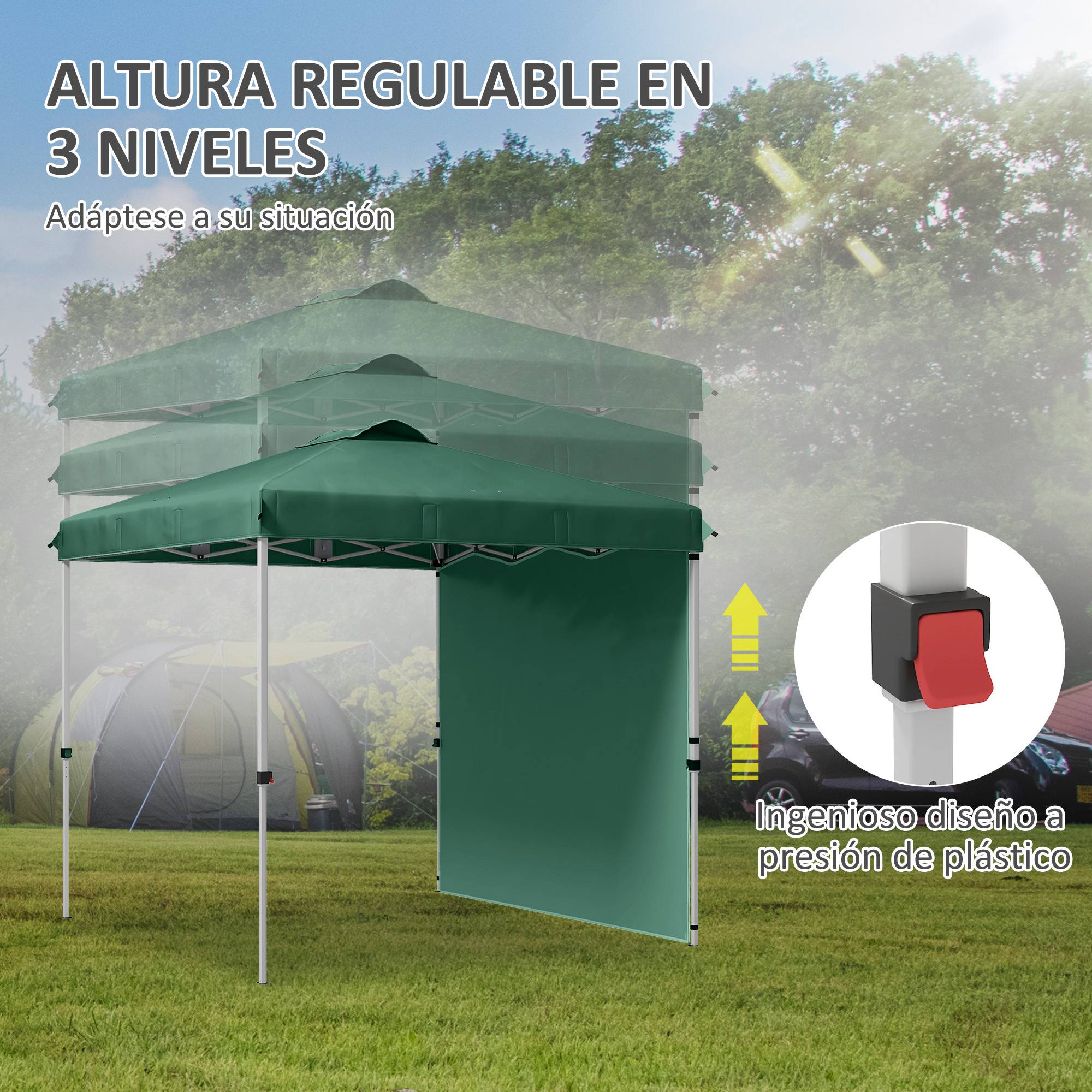 ComfortXL - Tonnelle pliante acier et toile Oxford jardin d’été anti-UV 247 x 247 cm verte - ComfortXL Outdoor Living - Image 7
