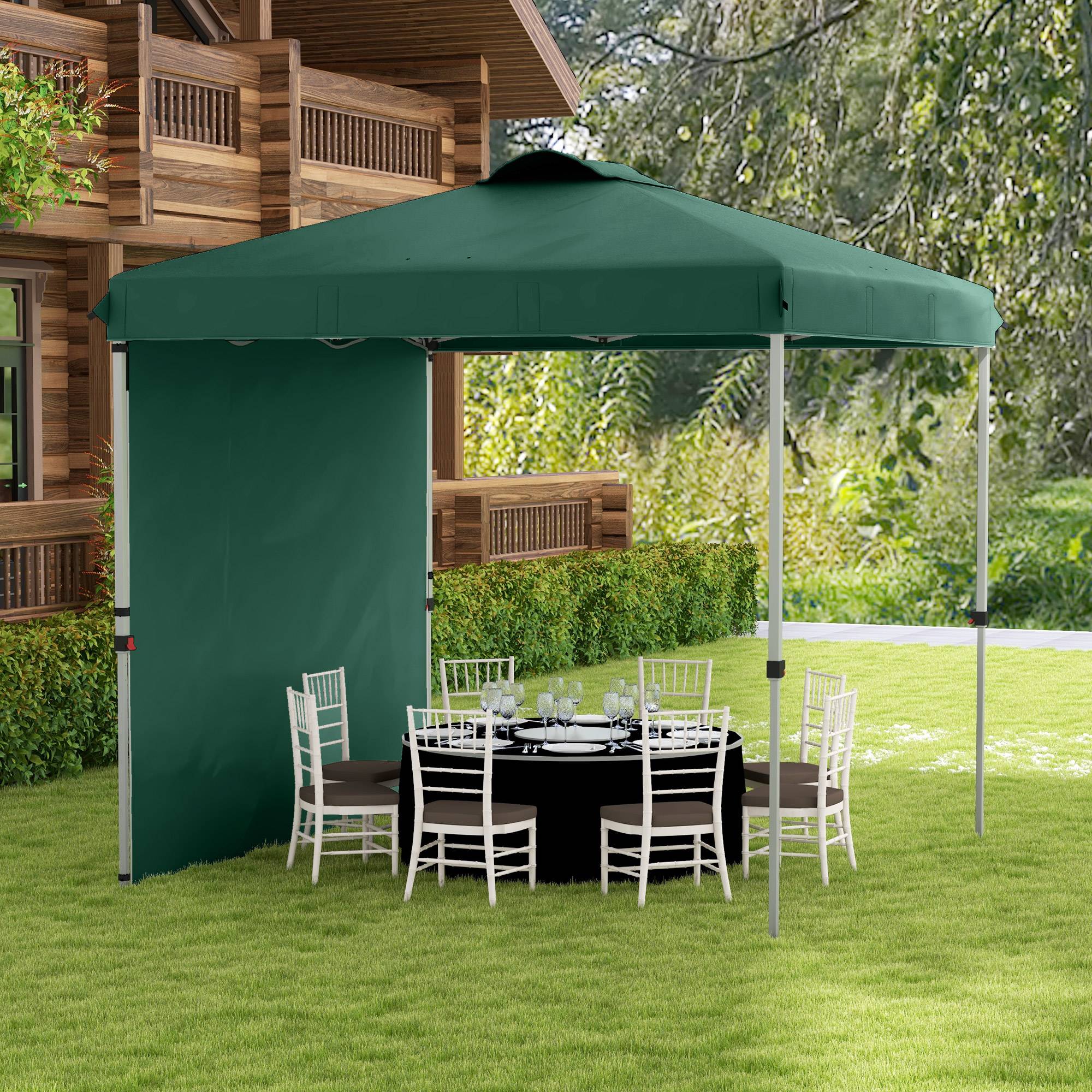 ComfortXL - Tonnelle pliante acier et toile Oxford jardin d’été anti-UV 247 x 247 cm verte - ComfortXL Outdoor Living - Image 3