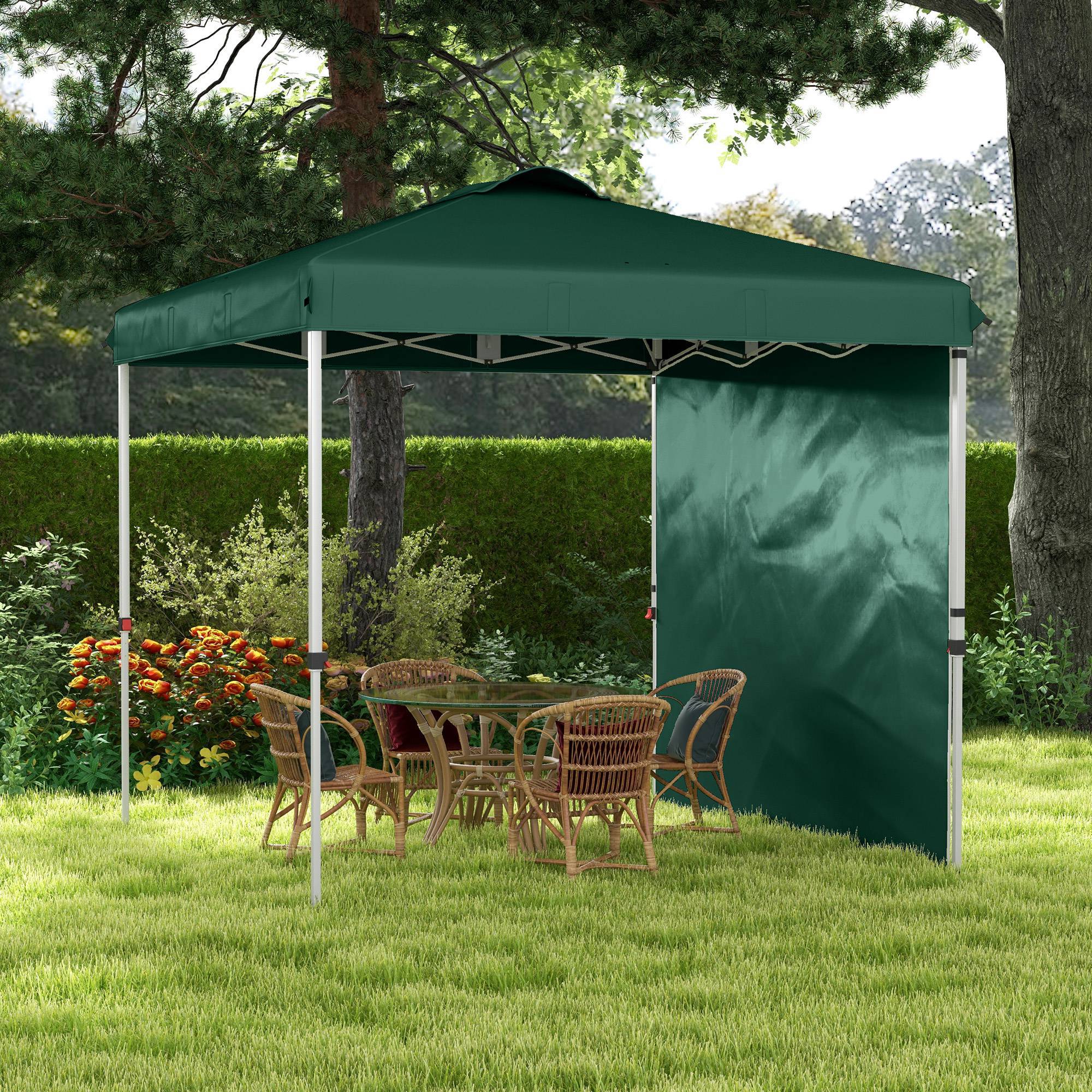 ComfortXL - Tonnelle pliante acier et toile Oxford jardin d’été anti-UV 247 x 247 cm verte - ComfortXL Outdoor Living - Image 4