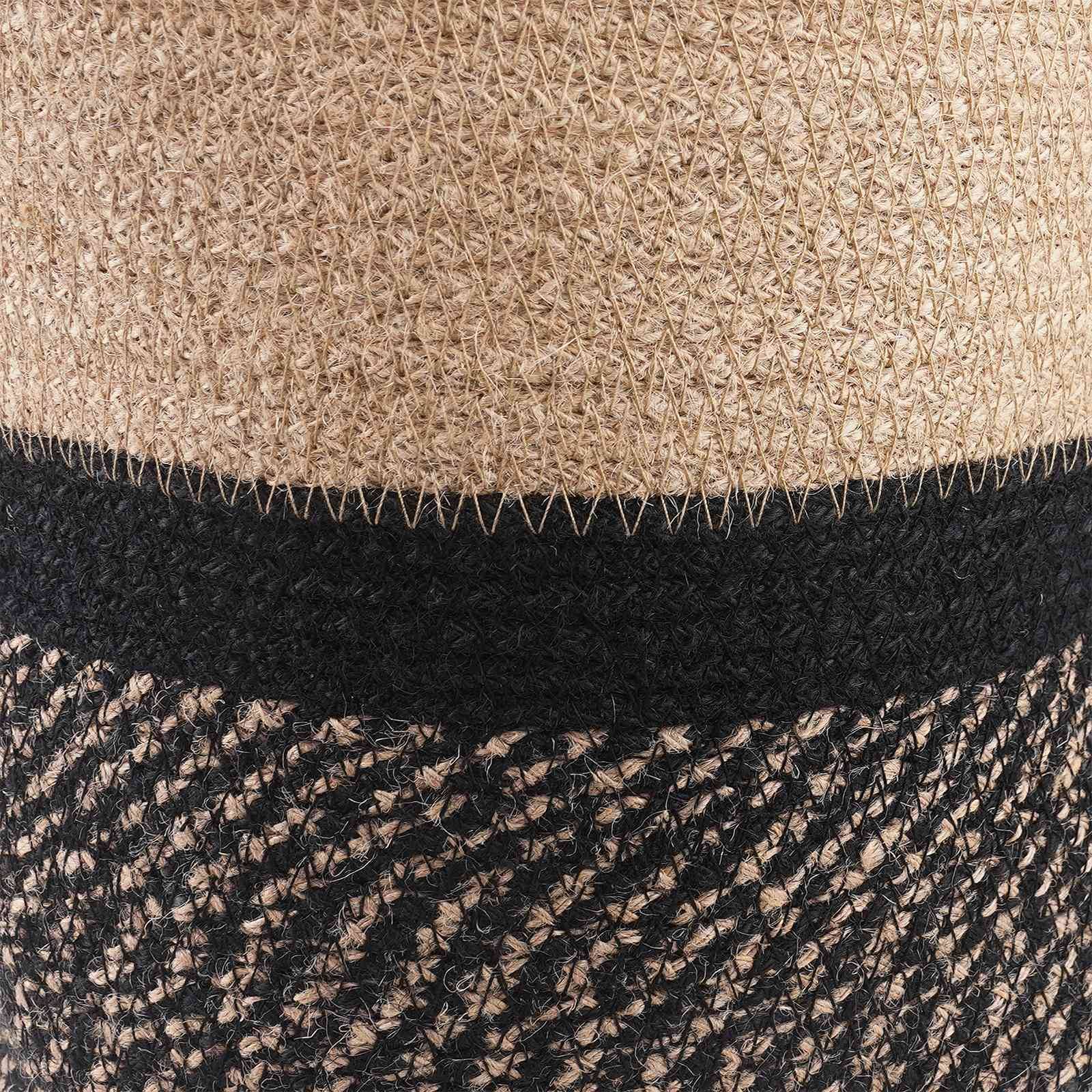 Lot de 2 pots à plantes jute naturel et noir 28 x 28 x 28 cm - PANGIVO - Image 5