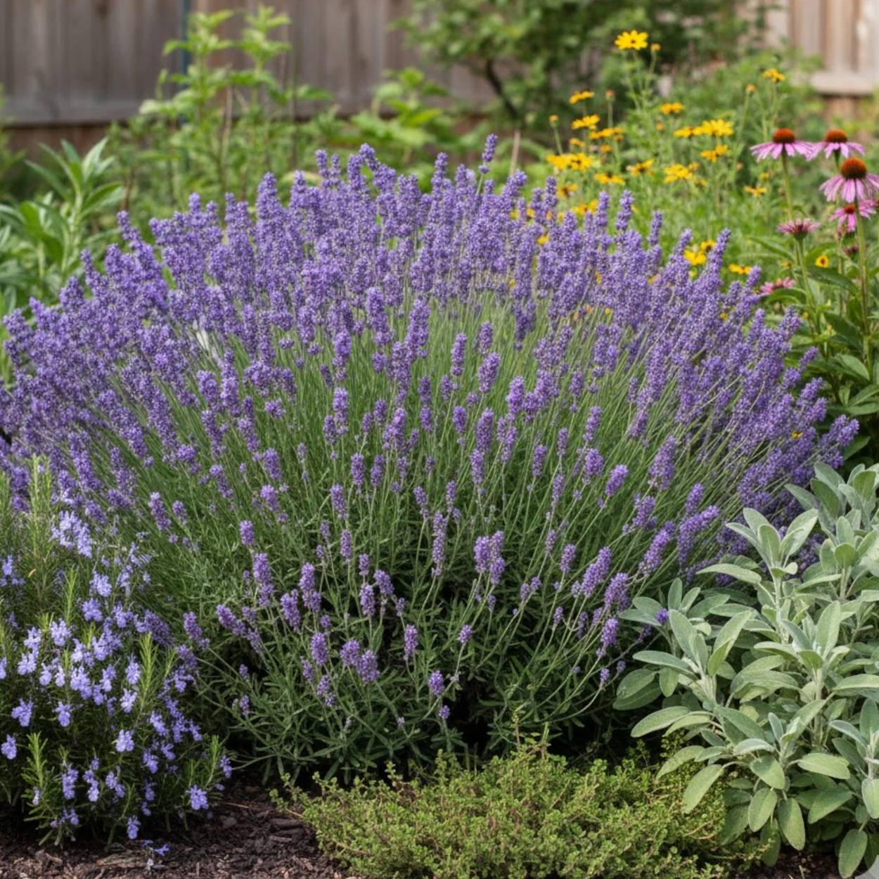 Lavande Dutch Lavander, Lavandin - Sans traitement à fleurs Bleue - feuillage Persistant - Lot de 9 godets-  hauteur à maturité De 0,50 m à 1,00 m