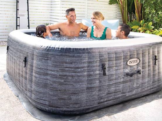 Spa gonflable PureSpa Ardoise carré Bulles 6 places - Intex - Image 4