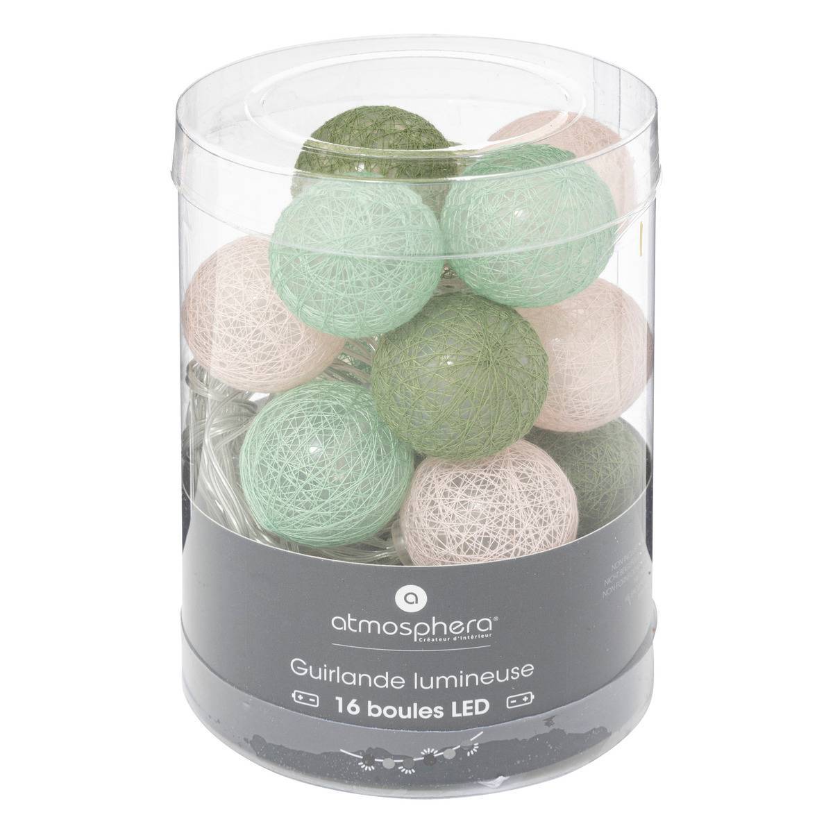 Atmosphera - Guirlande Led pile 16 boules "Army" D3,5cm - Atmosphera Créateur d'intérieur - Image 3