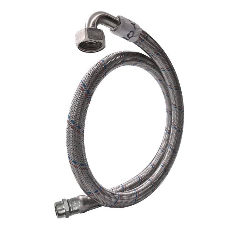 Flexible coudé Ø24mm raccordement Mâle droit 1'' - Femelle coudé 1'' Longueur 70cm - Image 1