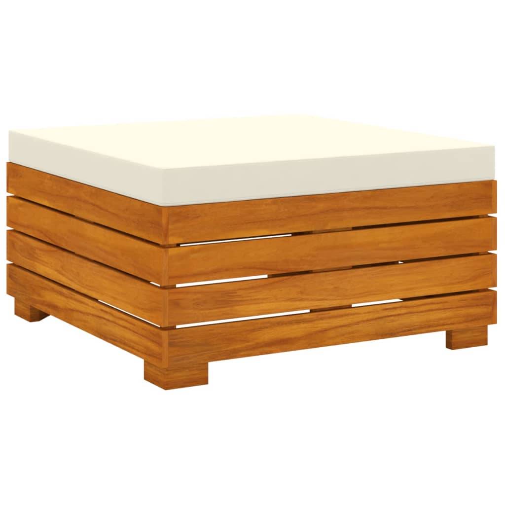 Helloshop26 - Salon de jardin meuble d'extérieur ensemble de mobilier 6 pièces avec coussins bois d'acacia solide - Imagen 4