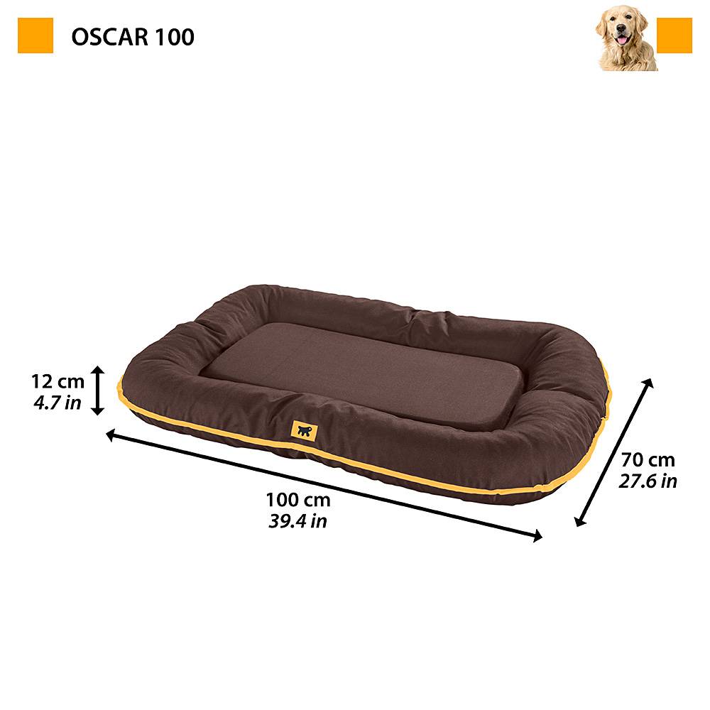 Ferplast - Ferplast Panier Chien Coussin Chien Grande Taille Tissu anti-rayures Lavable à 30°C.Matelas pour chien imperméable 100 x 70 x 12 cm.Marron - Imagen 2