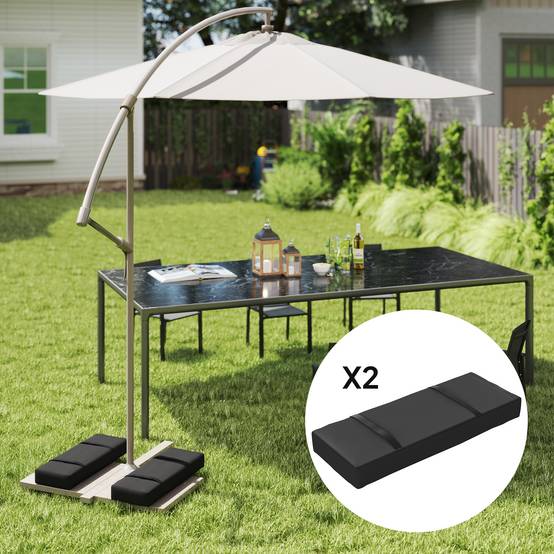 Poids Pour Base Parapluie DOSERTY Lot De 2 Sacs De Sable Arc Pour Parapluie - Stabilisateur 22kg - Tissu 600D Solaire Support Parasol Vent Poids Pour Base Parapluie DOSERTY Lot De 2 Sacs De Sable Arc Pour Parapluie - Stabilisateur 22kg - Tissu 600D Solaire Support Parasol Vent