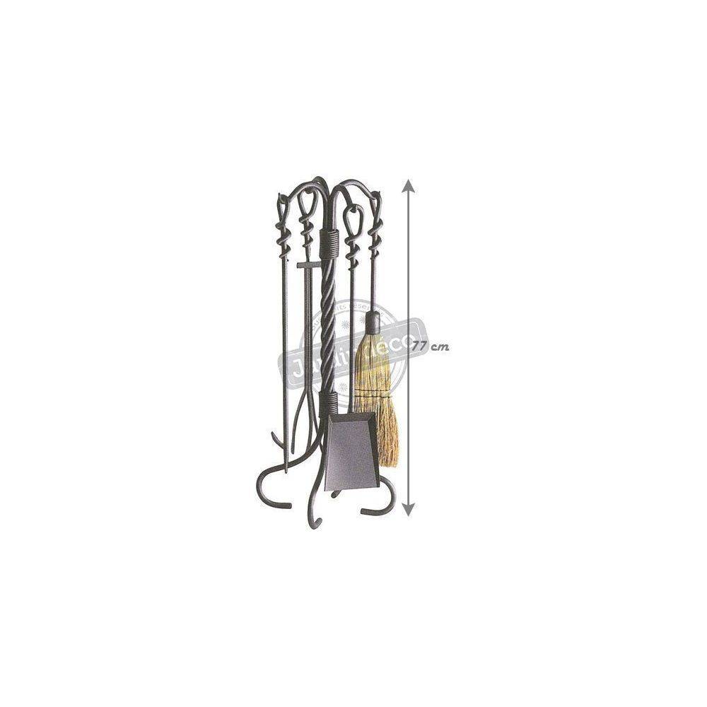Aubry Gaspard - Valet de cheminée en fer forgé torsades 4 accessoires - Imagen 2