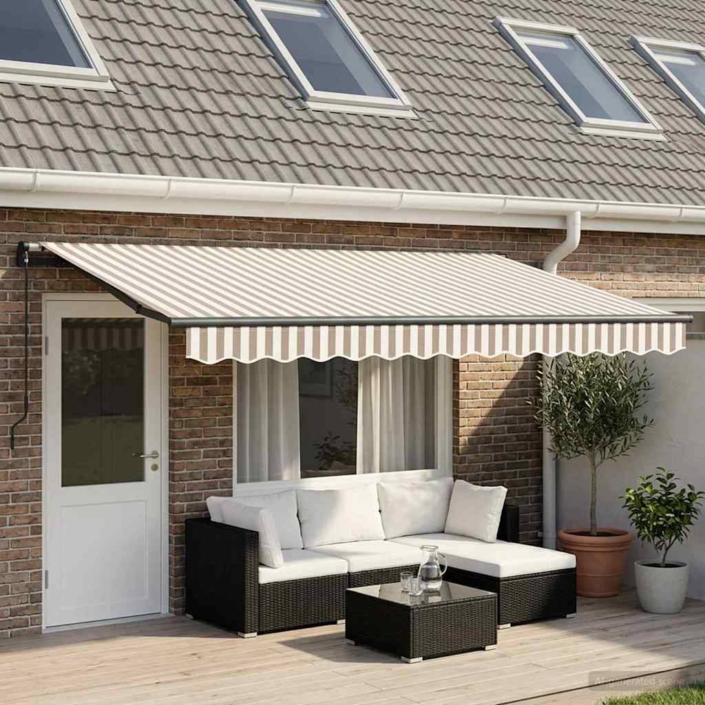 ComfortXL - Store banne manuel aluminium pour terrasse protection UV gris clair 4x3m - ComfortXL Outdoor Living - Image 1