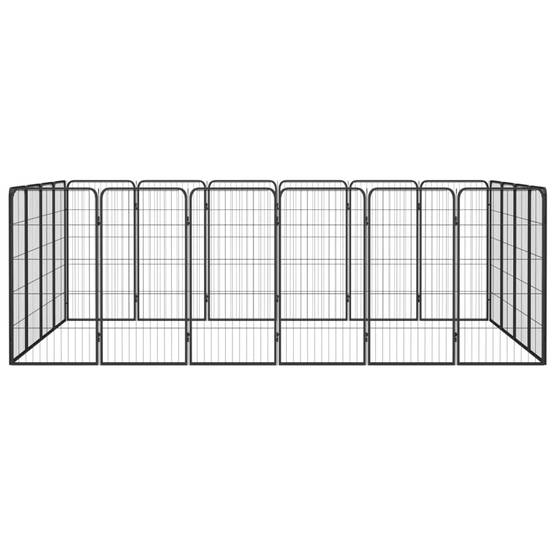Vidaxl - Parc pour chien 20panneaux Noir 50x100cm Acier enduit de poudre vidaXL 3115961 - Image 2