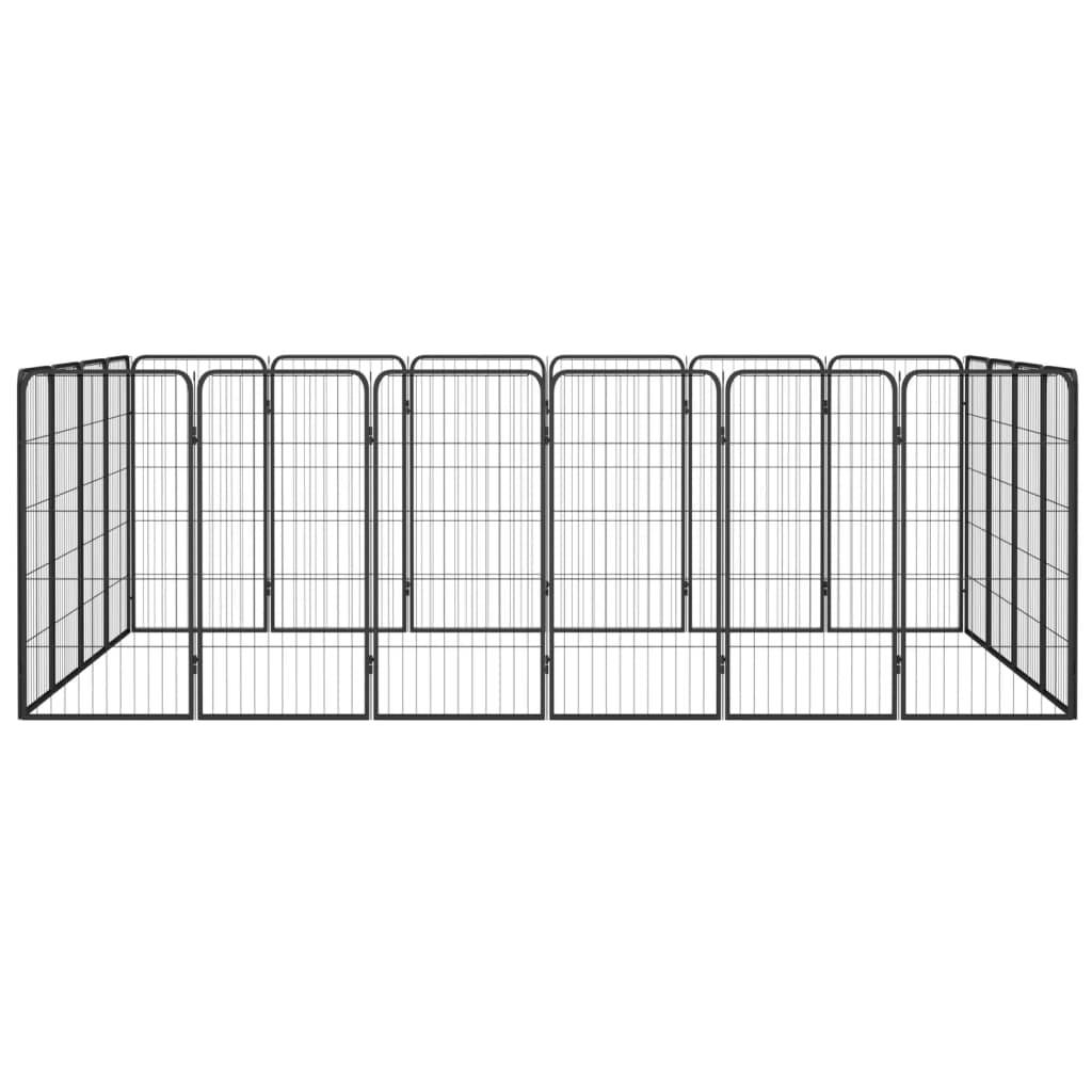 Vidaxl - Parc pour chien 20panneaux Noir 50x100cm Acier enduit de poudre vidaXL 3115961 - Image 2