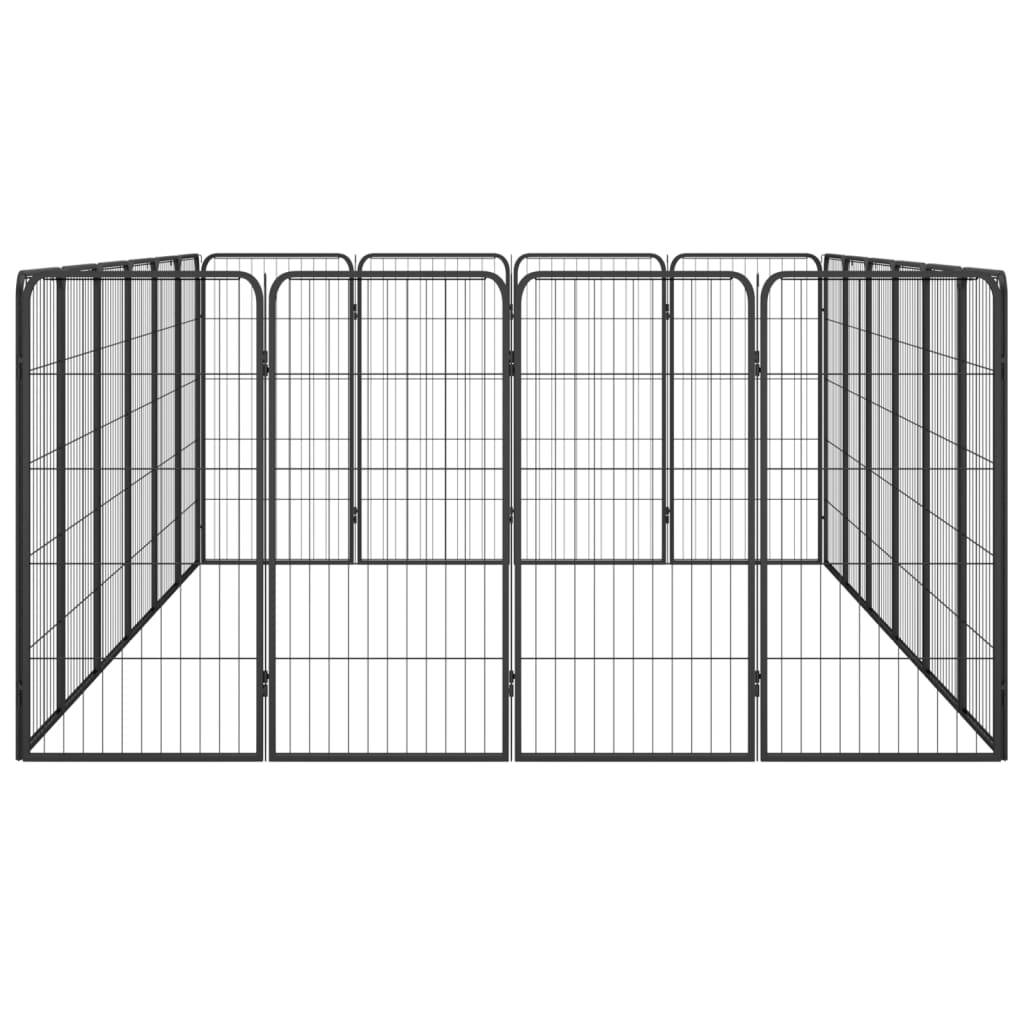 Vidaxl - Parc pour chien 20panneaux Noir 50x100cm Acier enduit de poudre vidaXL 3115961 - Image 5