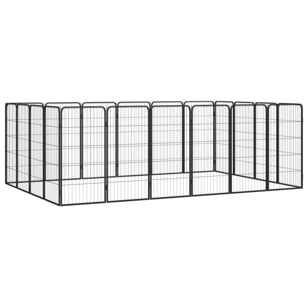 Vidaxl - Parc pour chien 20panneaux Noir 50x100cm Acier enduit de poudre vidaXL 3115961 - Image 1