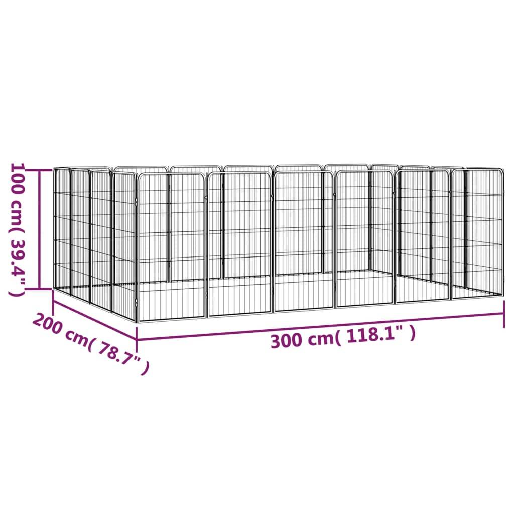 Vidaxl - Parc pour chien 20panneaux Noir 50x100cm Acier enduit de poudre vidaXL 3115961 - Image 3