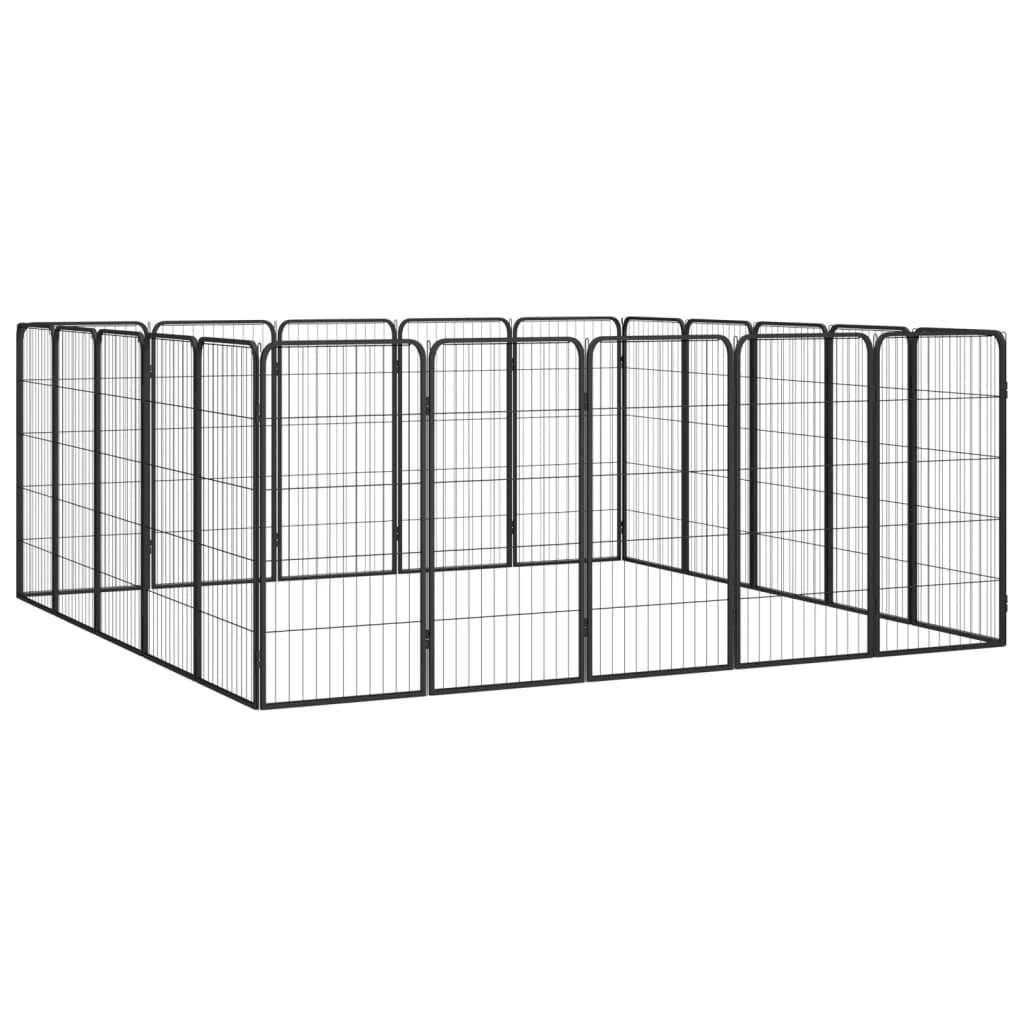 Vidaxl - Parc pour chien 20panneaux Noir 50x100cm Acier enduit de poudre vidaXL 3115961 - Image 7
