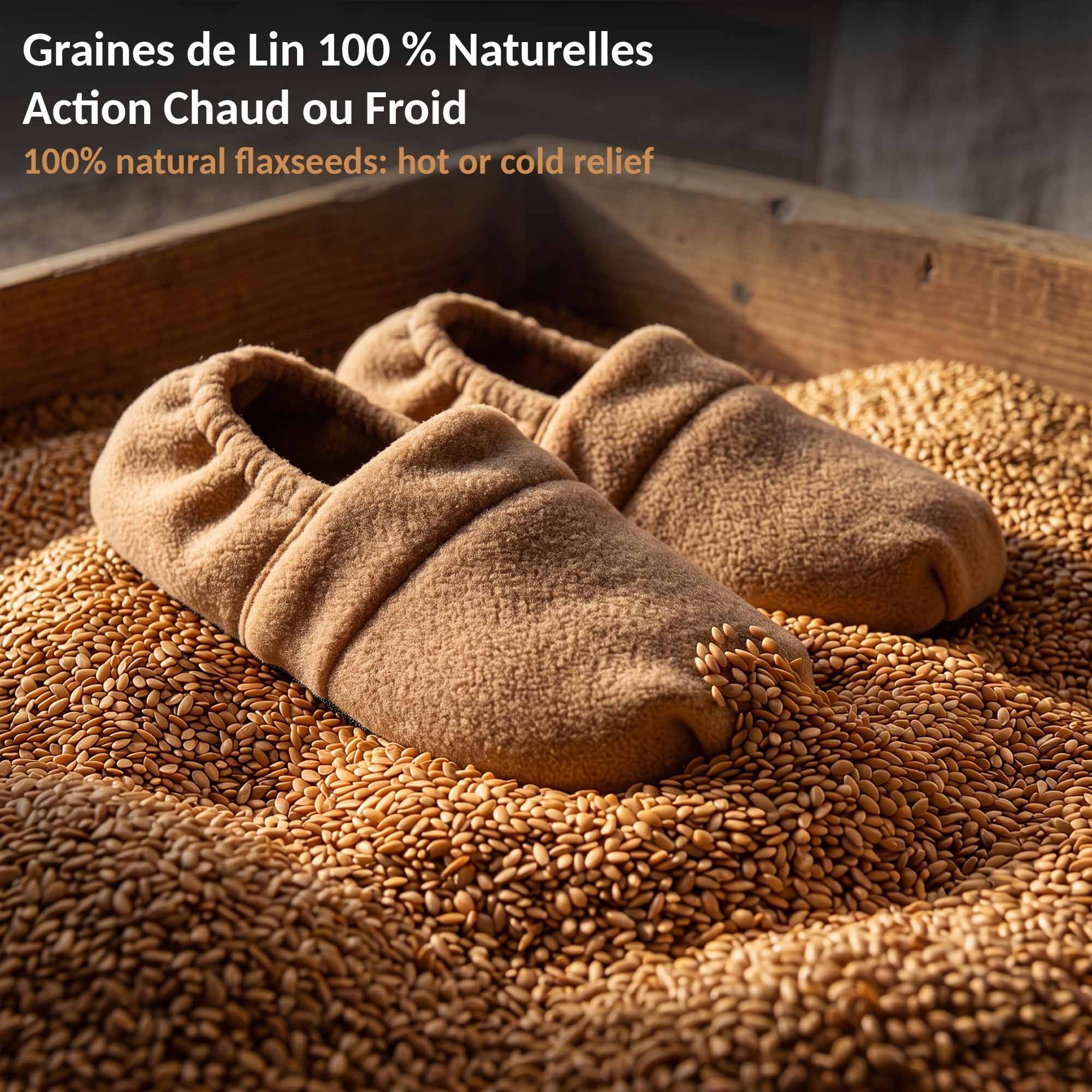 Fishtec - Chaussons chauffants Graines de lin Micro-ondes Chaud Froid polaire doux taille 36-40 Pochette incluse Confort Détente - Image 6