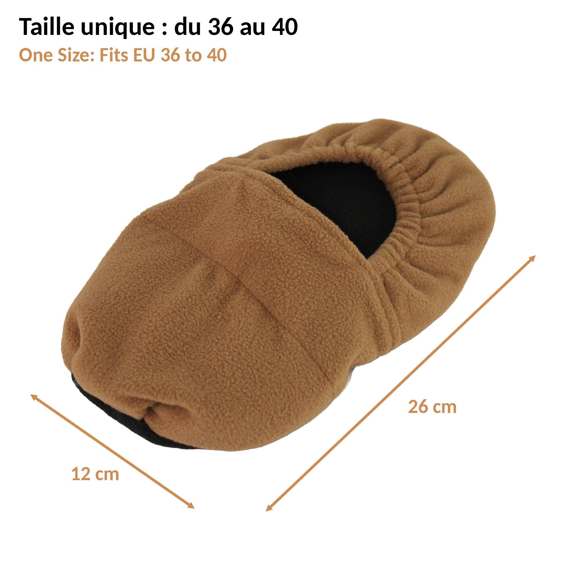 Fishtec - Chaussons chauffants Graines de lin Micro-ondes Chaud Froid polaire doux taille 36-40 Pochette incluse Confort Détente - Image 5