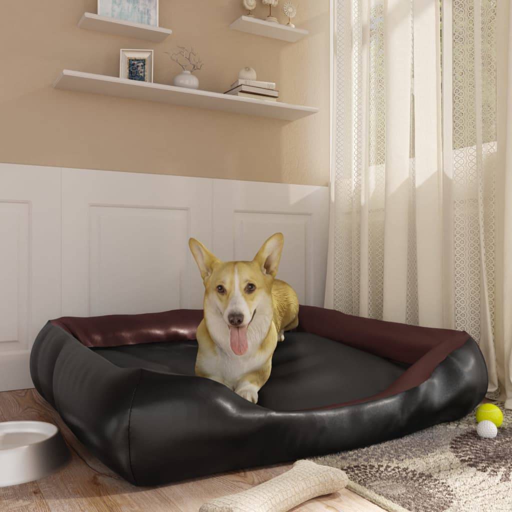 Vidaxl - Lit pour chien Noir et marron 105x80x25 cm Similicuir vidaXL 171242 - Imagen 1
