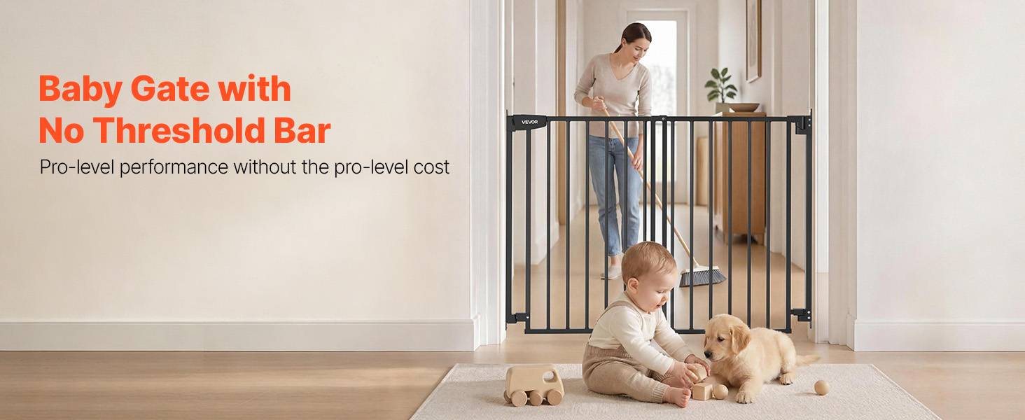 Vevor - VEVOR Barrière de sécurité bébé 720–1085 mm, hauteur 760 mm, sans barre au sol, fixation par perçage, noir. - Image 9