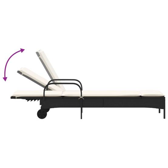 Duo Lits de Soleil Résine Tressée Noire Roulettes Dossier Inclinable Jardin Écru – ComfortXL Outdoor Living - Image 7
