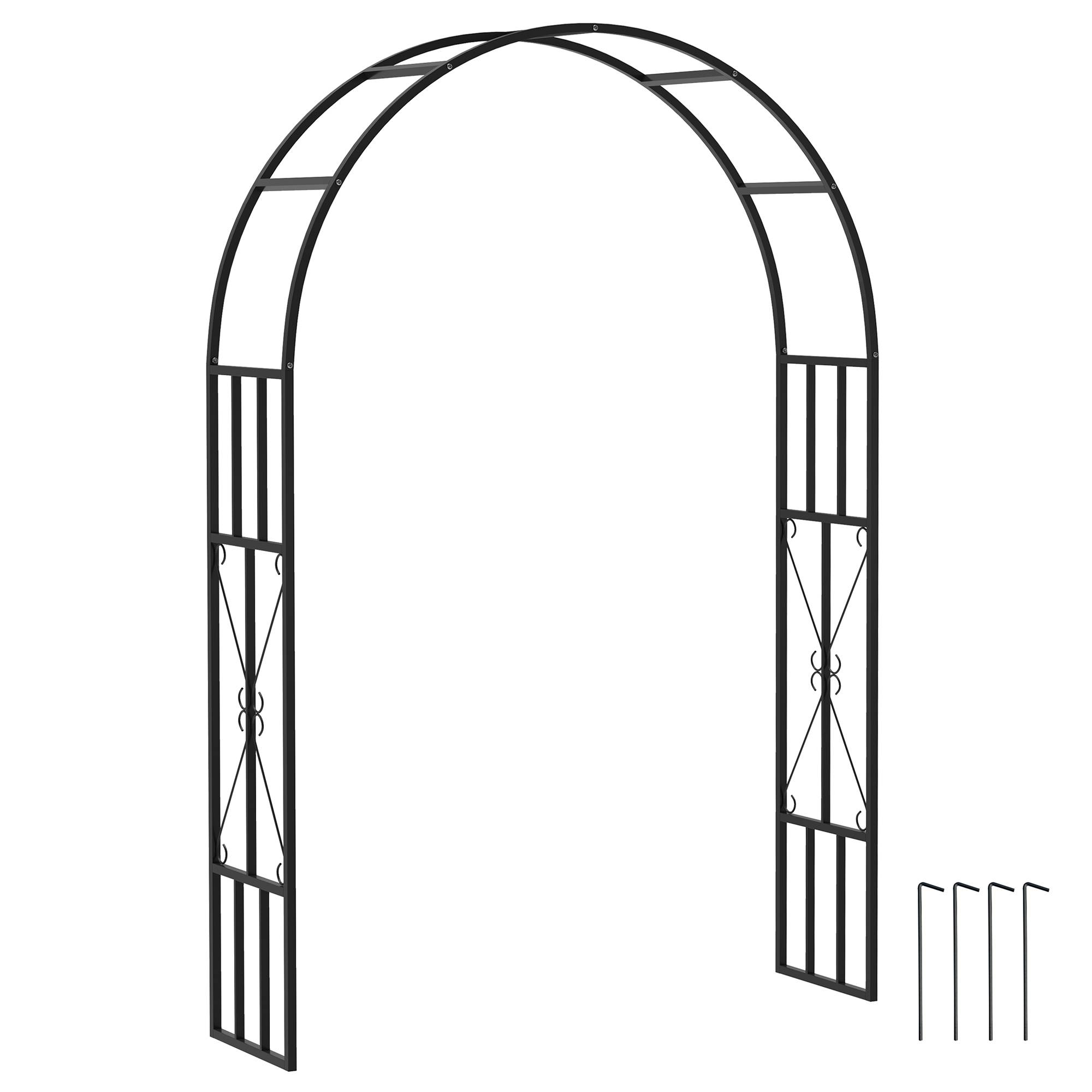 Arche de jardin acier noir 150 x 40 x 223 cm - PANGIVO - Image 1