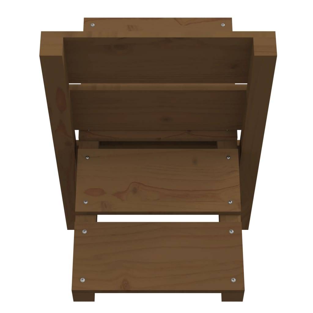 Range-bûches rustique en bois de pin massif Rangement pour cheminée 47x39,5x48 cm Miel - ComfortXL Outdoor Living - Image 6