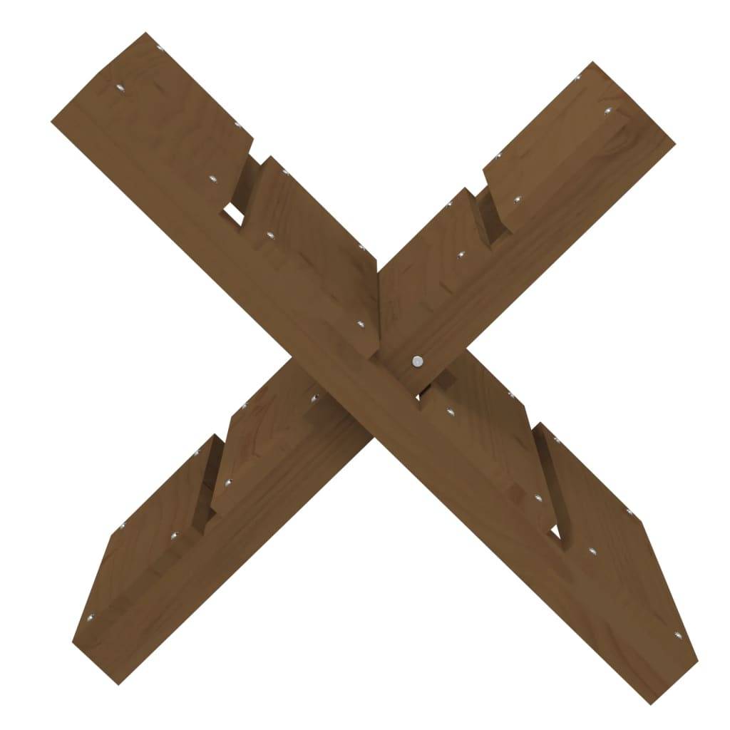 Range-bûches rustique en bois de pin massif Rangement pour cheminée 47x39,5x48 cm Miel - ComfortXL Outdoor Living - Image 5