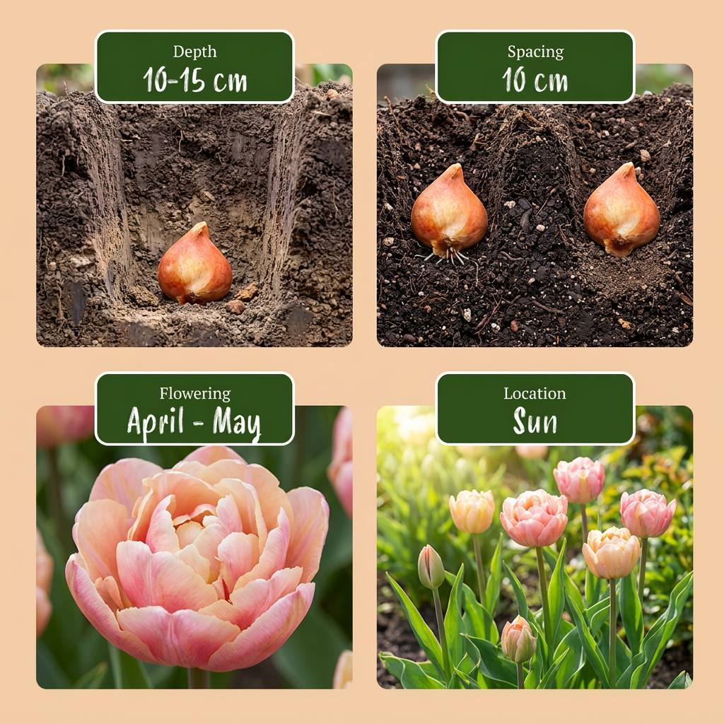 La Green Touch - Tulipe Peaches & Kisses en mélange - 12 bulbes - calibre 11/12 - Image 4