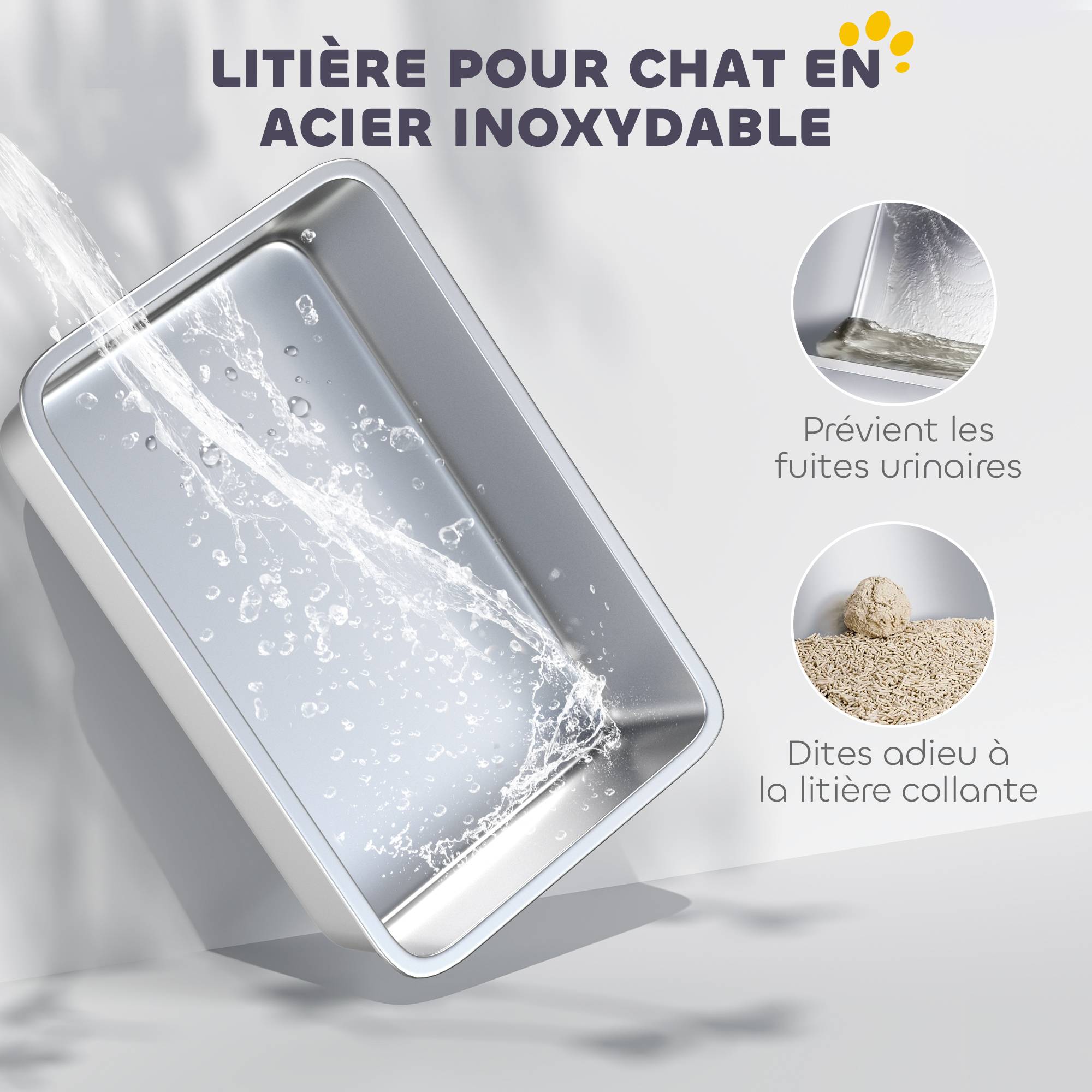 ComfortXL - Maison de toilette acier inoxydable intérieur anti-odeurs XL 60x40x45cm blanc - ComfortXL Outdoor Living - Image 8
