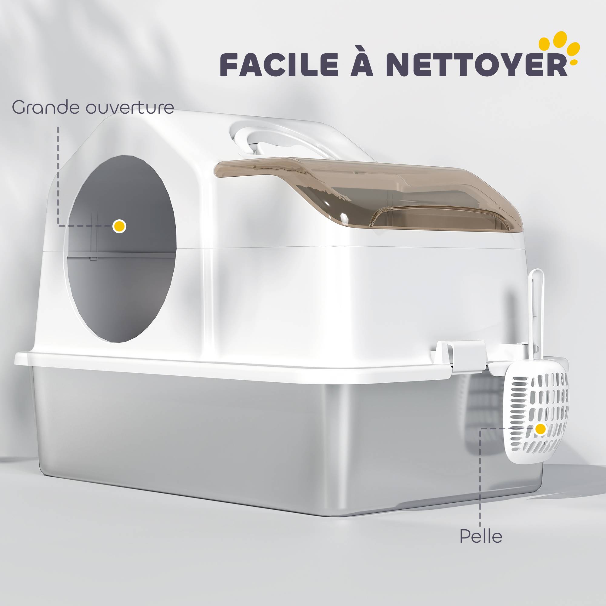 ComfortXL - Maison de toilette acier inoxydable intérieur anti-odeurs XL 60x40x45cm blanc - ComfortXL Outdoor Living - Image 9