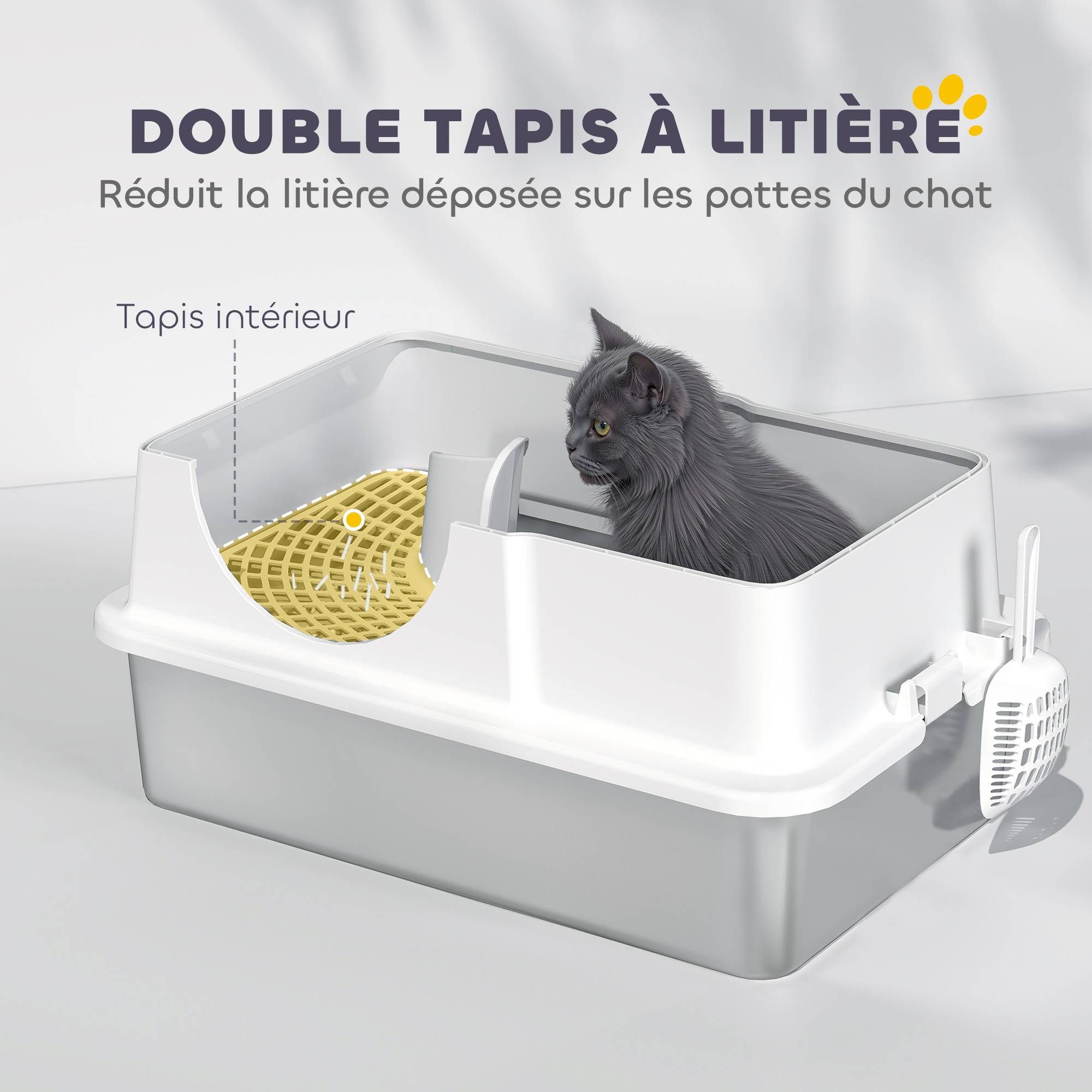 ComfortXL - Maison de toilette acier inoxydable intérieur anti-odeurs XL 60x40x45cm blanc - ComfortXL Outdoor Living - Image 10