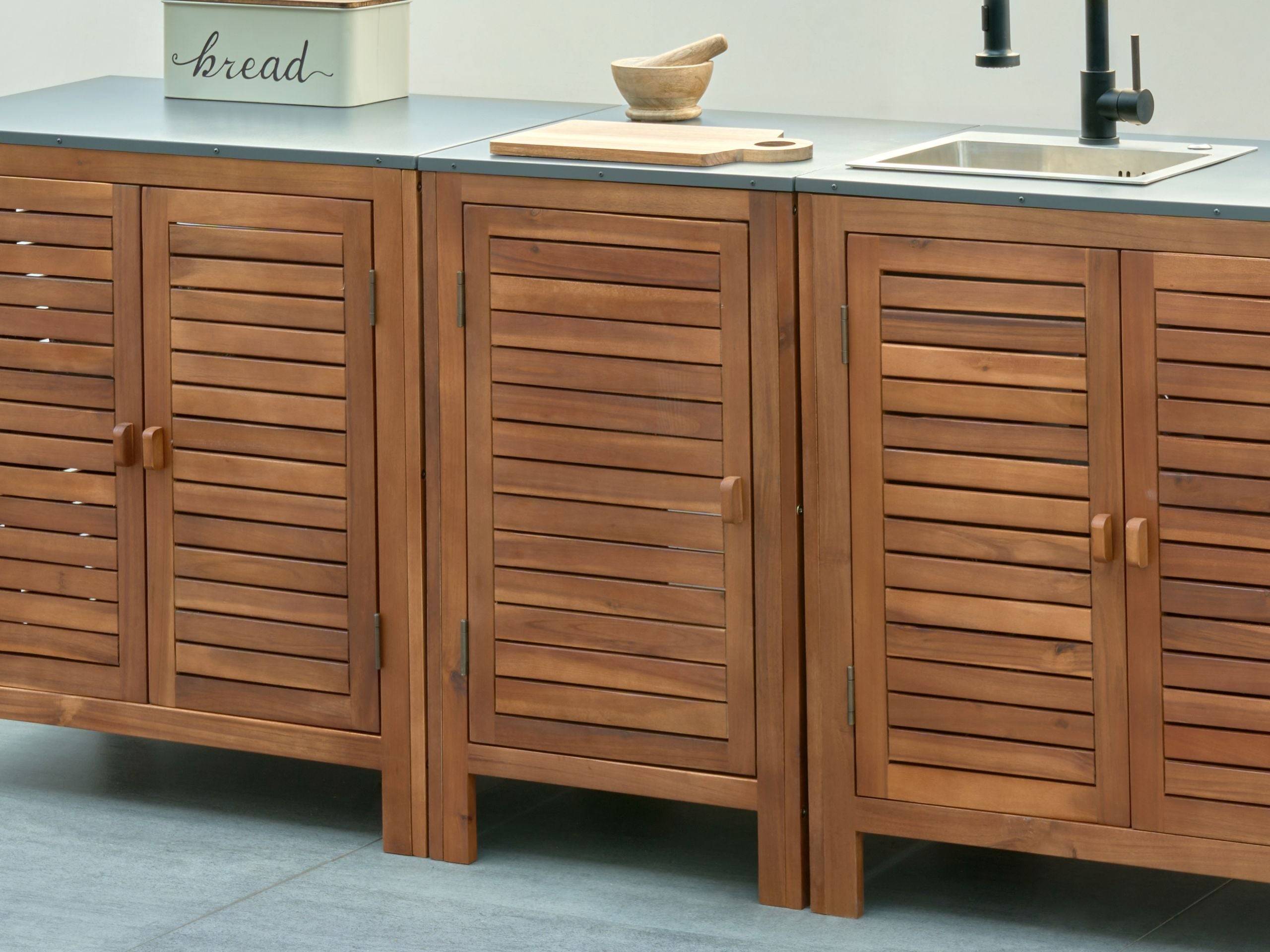 Beliani - Cuisine de jardin Acacia Marron BRUCOLI - 50x50x83- Beliani - Image 1