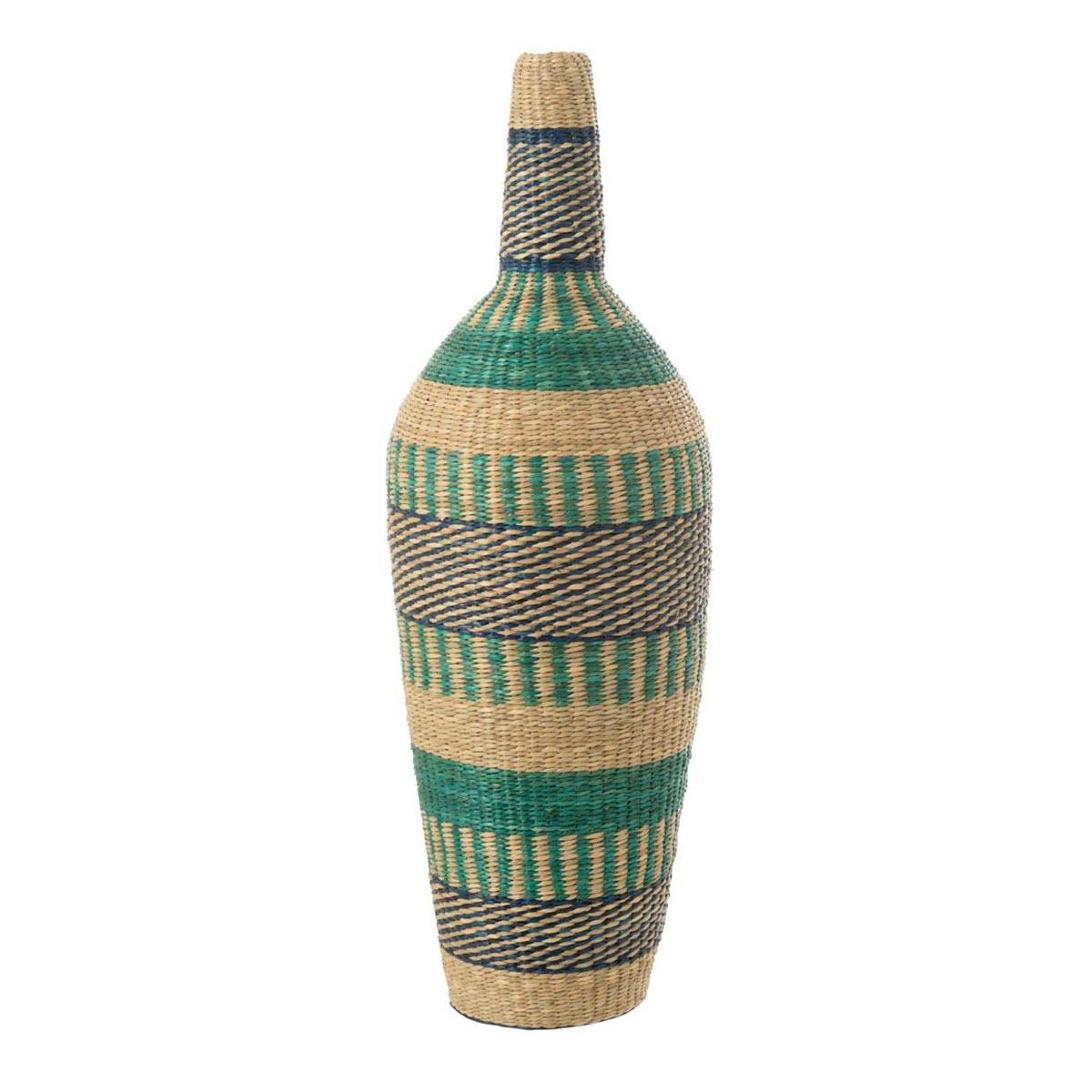 Vase Déco en Jonc "Ninon" 90cm Bleu - Image 1