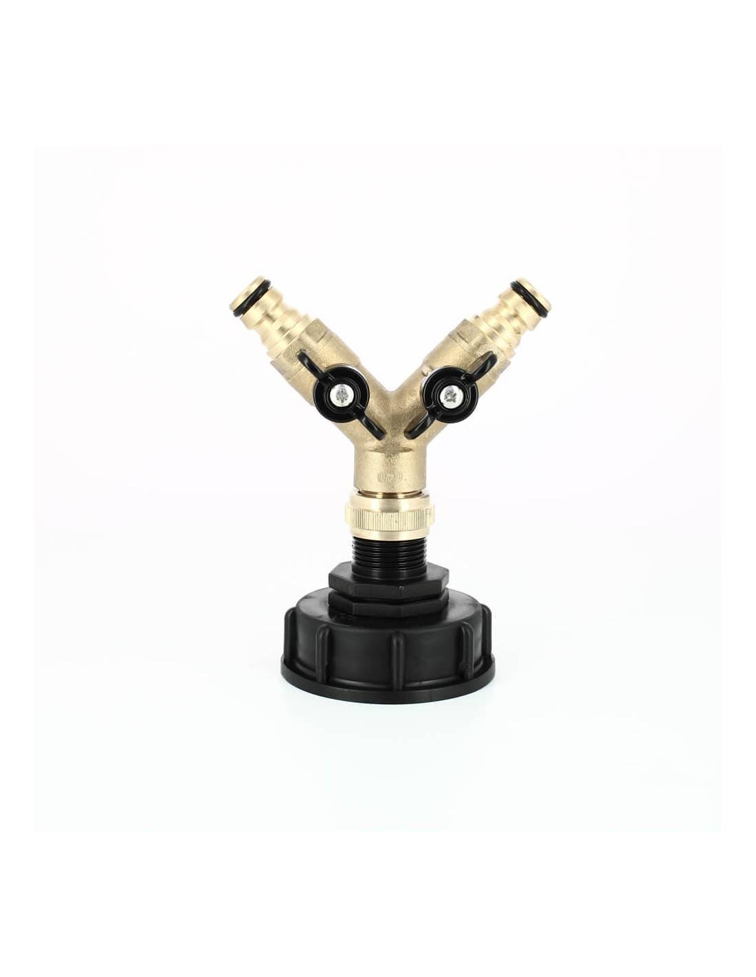 Raccord cuve eau S60X6 - 2 voies 3/4'' laiton - Nez (type Gardena) - Imagen 1