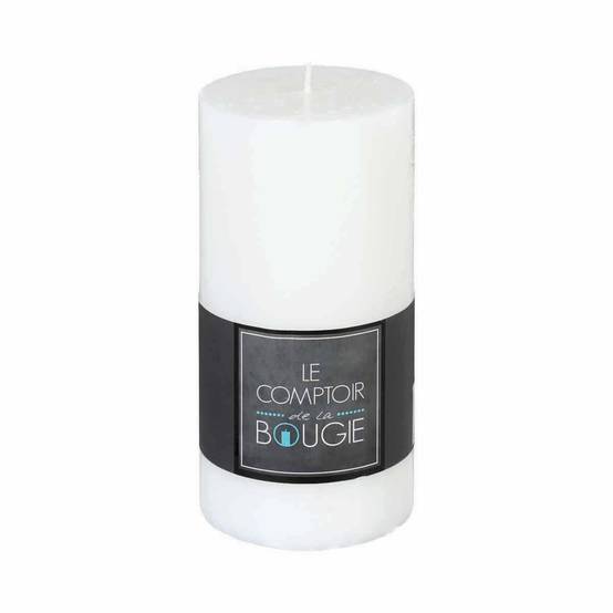 Bougie Cylindrique "Rustic" 14cm Blanc - Image 2