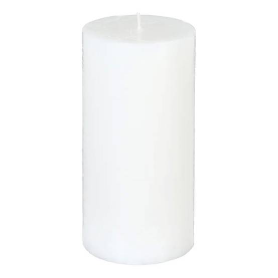 Bougie Cylindrique "Rustic" 14cm Blanc - Image 1